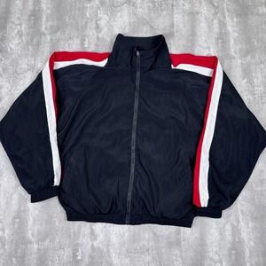 Vintage Givenchy Track Jacket Mens XL Black Activewear Designer Full Zip 90s